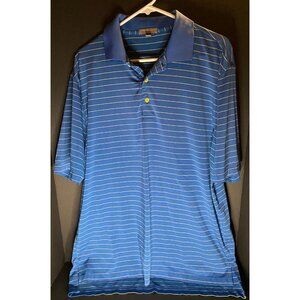 Peter Millar Summer Comfort Performance Mesh Polo Striped Mens L Golf Shirt